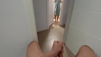 I stumble upon my stepsister pleasuring herself in the bathroom and join in with a handjob, which escalates to a blowjob until I reach climax