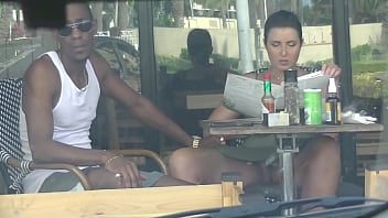 Interracial affair with a black man caught on camera in public