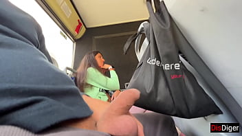 A girl I met on a public bus gave me a handjob and blowjob