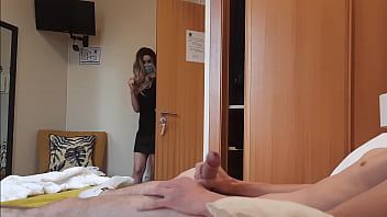 Caught in the act: Hotel maid agrees to pleasure me after exposing myself