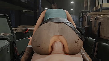 Lara Croft's intense anal encounters in a club setting, captured in 3D