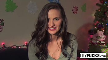 Lily shares her sexual desires for Christmas and pleasures herself anally and vaginally